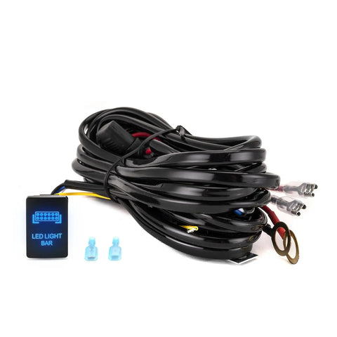 Toyota LED Wiring Harness Kit With LED Light Bar Push Button Switch For Tacoma 2012 2024 4Runner Sequoia Highlander Tundra