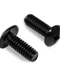 Go-To Heavy Duty 1/4-20 x 1/2 Inch Truss Head Machine Screws Full Thread In 304 Stainless Steel With Black Finish, 25 Pack