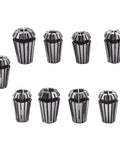 9Pcs ER16 Spring Collet Set For CNC Milling Lathe And Engraving Machines, Gripping Range 1/8 To 3/8 Inch, 1065 Carbon Steel