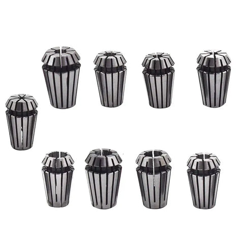 9Pcs ER16 Spring Collet Set For CNC Milling Lathe And Engraving Machines, Gripping Range 1/8 To 3/8 Inch, 1065 Carbon Steel