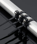 Tough As Nails Heavy Duty Zip Ties With Mounting Head And Screw Hole, 7.5 Inch, securing a metal pipe.