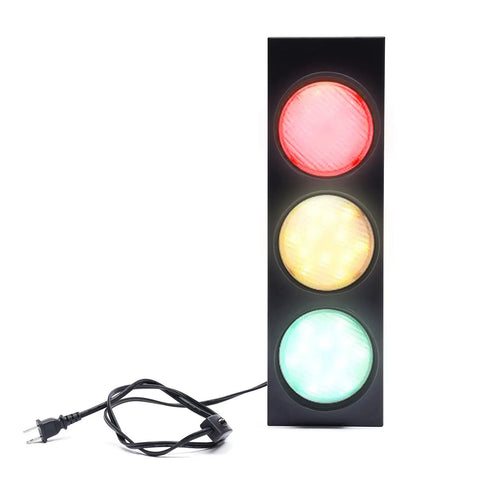 Vintage Style Traffic Light LED Wall Sconce With Remote Control For Club Bar Vibe And Atmosphere Lighting Plug In Creative Nostalgic Traffic Light Design Home Decor with red, yellow, green signals