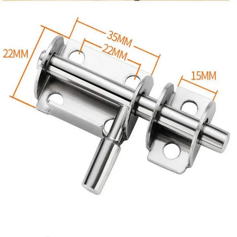 Heavy Duty Stainless Steel Slide Bolt Lock For Exterior Gates And Doors Rust Proof Security Hasp dimensions showing a smooth glide mechanism.