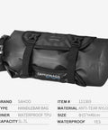 Waterproof Adjustable Capacity Bike Handlebar Bag With Detachable Dry Pack Ride Ready 3L To 7L Expandable Storage, nylon outer
