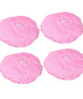 Eight Pack Hot Pink Anti Static Mesh Work Caps With Hella Breathable Mesh Panels Tough Reusable Polyester Build stacked in a group.
