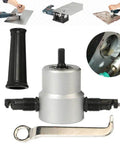 Double Head 360 Degree Metal Nibbler Cutter For Cutting Plastic And Metal Sheets with attachments and examples of use