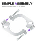 3 Inch Exhaust Flange Repair Kit 2 Pack Split Flange With Nuts and Bolts Galvanized Carbon Steel assembly image showing easy fit pieces.