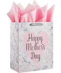 Large 13 Inch Gift Bag With Tissue Paper And Greeting Card For Mother's Day Birthdays Weddings Eco Friendly 3 Sheets Pink Tissue Included Ready To Gift In Style