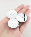 Premium 3 Piece Faucet Handle Replacement Kit For Bathroom Sink And Shower Featuring Hot Cold Diverter Controls slick acrylic knobs in hand.