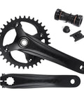 Hollow Integrated MTB Crankset 104 BCD 170mm Round Cranks 32 34 36T For Mountain Bikes Uncoated Aluminum with components visible