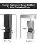 40 Pack One Eighth Inch Invisible Cable Railing Kit For 2x2 And 4x4 Posts With Black Stainless Steel Receiver And Swage Stud Ends