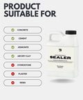 Top Shelf Water Based Acrylic Sealer For Concrete And Cement Crafts Giving A Sleek Low Gloss Look That Really Flows And Protects Non Toxic Formula Perfect For Jesmonite Works And Stress Free Home Diy Touch Ups on display with suitable materials.