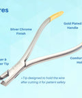 Orthodontic Distal End Wire Cutter With Large Handle, Tungsten Carbide Inserts And Safety Lock, Great For Thick Wires 0.014 To 0.019 By 0.025 Inches