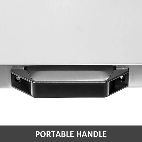 Real Deal Heavy Duty Digital Scale Built Like A Tank For Pets And Livestock With Roomy Stainless Platform And Slip Resistant Rubber Mat showing portable handle detail.