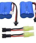 Two Pack 7.4V 1100mAh Li Ion Rechargeable Batteries With SM2P Plug And USB Charger Cables For H101 H103 RC Boats And Cars