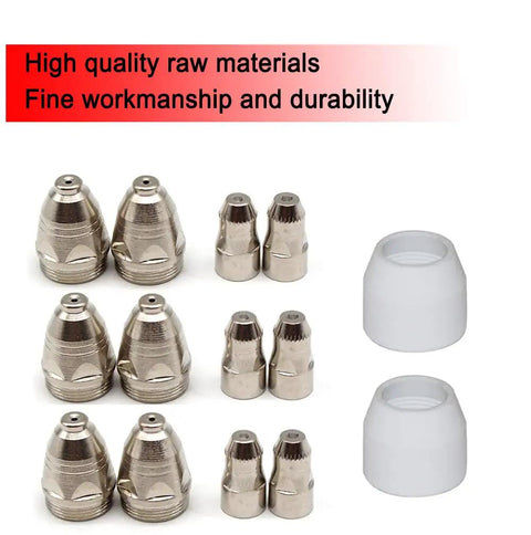 50 Piece P80 Plasma Cutter Consumables Set For Pilot Arc Non Touch Torch Includes Electrodes Nozzles Tip Cups Replacement Parts