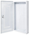 Tough As Nails 28 Inch Media Enclosure For Structured Wiring Cabinets featuring a ventilated hinged door, shown open.