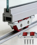 2 Sets Dual Nylon Wheels Sliding Door Rollers with 8 Screws for PVC Track Window Slider Replacement Silent Glide Heavy Duty Pulley close-up of rollers and screws