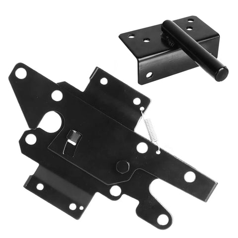Tough As Nails Self Locking Gate Latch Built From Durable Stainless Steel For Bulletproof Fence Security And Instant Yard Gate Catch Hardware That Keeps Your Place Locked Up Safe, detailed view of latch components.