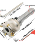 Face mill cutter holder EMRW 6R 63-22+R8-FMB22-7/16 RPMT1204 with hard alloy blade; includes 8mm and T15 spanners