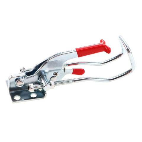 Close-up of 771lbs Adjustable Draw Latch Toggle Clamp Kit with Galvanized Iron Hook Bolt Self Lock Heavy Duty Safety Latch