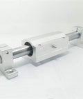 CUZRSIEYI 2-pack linear bearing slides with end mounting blocks on a metal shaft