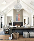 Living room with Modern Crystal Chandeliers For Dining Room And Home Four Light K9 Crystal Pendant Lamp With Adjustable Height