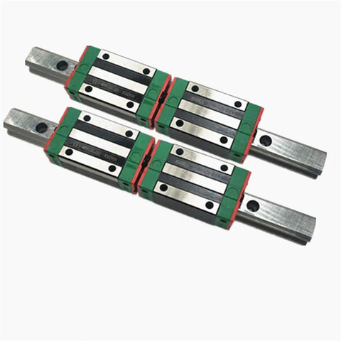 Two Pack Linear Guide Rail Kit With Four Carriage Sliders Bracket Length 1200 to 2500mm Pro Grade Stainless Steel Rail System For CNC Machines 3D Printers And Robotic Motion Projects Ultra Smooth High Precision, two rail blocks