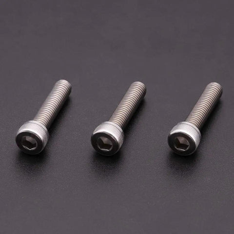 Top Tier 1/4-20 X 3/4 Inch 304 Stainless Steel Socket Head Cap Screws With Allen Hex Drive, three screws shown.