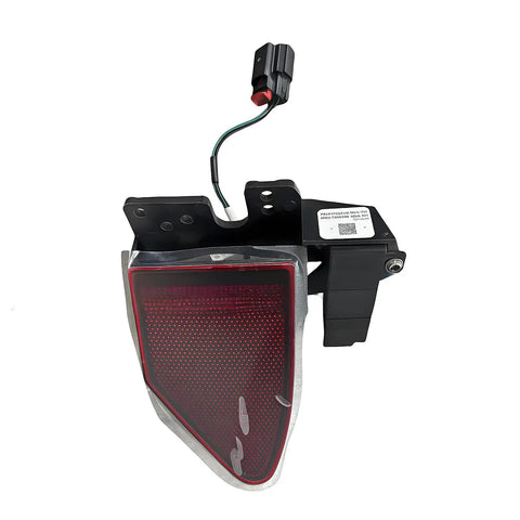 Straight Shot Tesla Model S And X Charging Port Cover Swap For 2016 To 2020 Models Black Replacement Assembly With Oe Number 1038548-00-I side view of charging port cover with wiring.