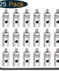 D1.8mm RC Model Plane Linkage Stoppers Pack Of 25 With Hex Wrench displayed in silver color