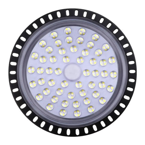Top view of 10 Pack 200W UFO LED High Bay Light For Warehouse Garage Barn Workshop IP65 Waterproof Commercial Bay Lighting