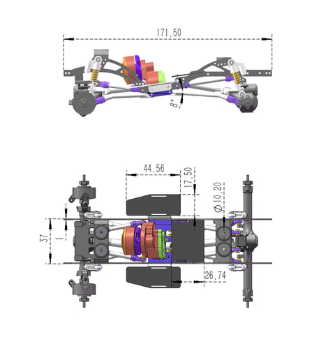 Brushless Transmission Aluminum Gearbox For 1/24 Axial SCX24 RC Crawler With Low Center Of Gravity Beefy Hardened Steel Gears