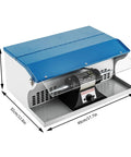 200W Jewelry Polishing Machine Desktop Buffing Tool With Light 110V 0 To 10000 RPM, blue and white unit with dimensions