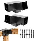 15 Degree Pergola Bracket Kit 3 Way Right Corner Wood Brackets For 4x4 Posts DIY Gazebo Patio Hardware Set Heavy Duty 2 Pack