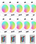 LED Recessed Ceiling Light 3In 4In 5W RGB Dimmable Downlight With Color Changing Mood Lighting Retrofit Can Lights 10 Pack and remotes