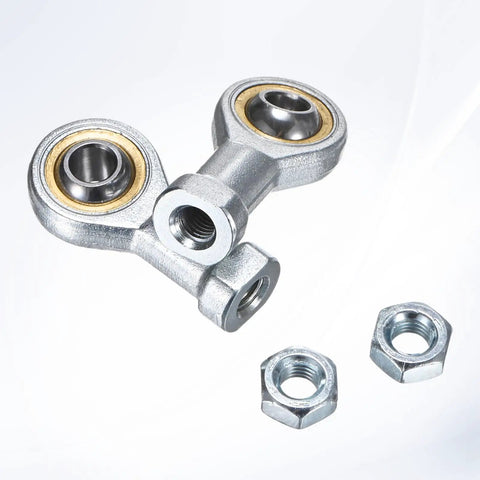2 Pack PHSA4 Rod End Bearing Set, 1/4 Inch Bore, 1/4-28 Right Thread, Self Lubricating Female Thread Steel Joint Rod Ends With Jam Nuts, Heavy Duty Multipurpose Use For Forging Machines, Hydraulic Cylinders, CNC Equipment, And Automotive Linkages, with jam nuts
