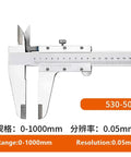 Hella Accurate Vernier Caliper Covers Zero To 150 Mm Range With 0.02 Mm Precision Measures Inside Outside And Depth Built Badass Strong From Heavy Duty Steel Ready For Any Job Site showing a 0-1000mm precision caliper.
