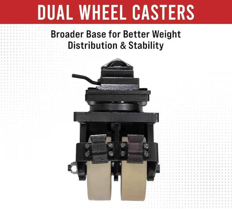 Four Pack 8 Inch ISO Shipping Container Double Caster Wheels With Brakes For Heavy Duty Moves, steel frame, dual wheeled view