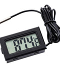 Five Piece Digital LCD Fridge Thermometer Set With Probes Fahrenheit Only Water Temperature Monitoring Minus 50F To 230F Range Easy Readout Kitchen Gadget For Your Fridge At Home showing 87.4°F with probe