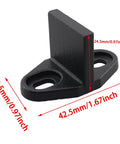 Heavy Duty Sliding Barn Door Anti Swing Stoppers With Screws Set Of 2 In Black, durable carbon steel, product dimensions labeled