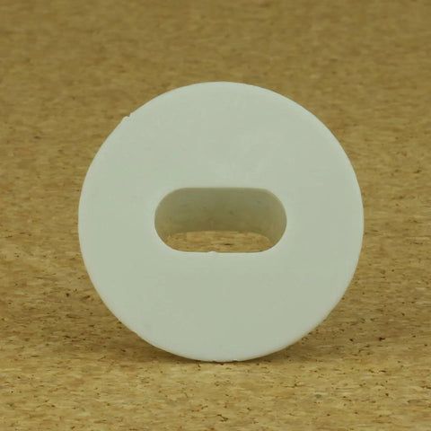 White round Skywalker dual feed-through cable bushing with oval center opening, front view.