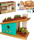 Modern Birdhouse DIY Kit For Kids And Adults Build Your Own Woodworking Craft Easy Fam Bonding Project For Skill Building Creative Woodworking Kit For Home Decor And Fun with cedar wood, paints, and tools