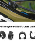 40 Pcs Plastic Bicycle C Clips Clamps For Cable Housing Guides 8 Mm Inner Diameter Fits MTB Road Folding City Bikes on frame