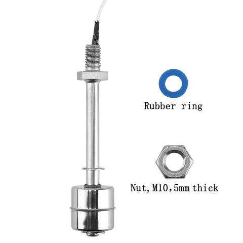 4 Inch Stainless Steel Tank Water Level Float Switch 110 Volt Sensor With 12 Inch Wire Lead Built Tough For Home And Jobsite Fast Accurate Level Readings Easy To Install, stainless float switch with nut and rubber ring