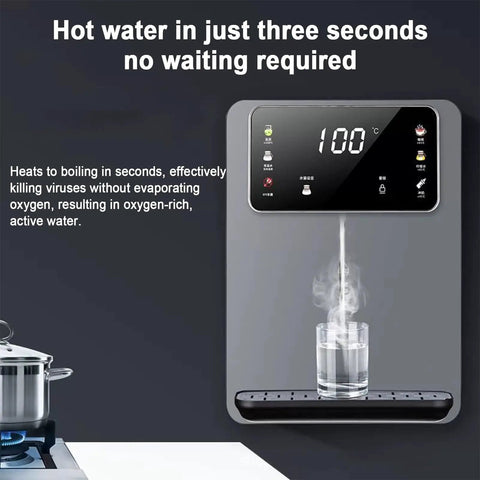Wall Mounted Instant Hot And Cold Water Dispenser with Three Seconds Quick Heat, Intelligent Touch Screen Control, Sleek White