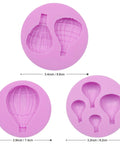 Hot Air Balloon Silicone Molds For Chocolate, Fondant And Cake Decorating, varying shapes and sizes, realistic balloon details.