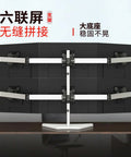 Premium Heavy Duty Quad Monitor Desk Mount For Multi Screen Workstation Setup featuring four monitors mounted securely.