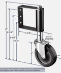 Hidden Spring Gate Wheels For Wooden Gates Heavy Duty Gate Casters With Spring Loaded Shock Absorber 4 Inch Black Wheels