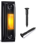 Built Tough Metal Lighted Doorbell Button With Wired Switch Waterproof And UV Resistant Black Finish Replacement For Old Plastic Button Bright LED Ring For Clear Fast Chimes And Modern Curb Appeal, black metal doorbell button with screws
